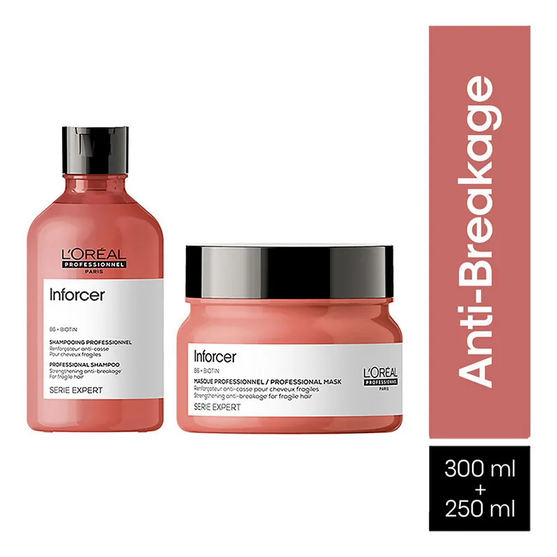 L'Oreal Professionnel Inforcer Strengthening Shampoo & Hair Mask Combo | Hair Care Set | Anti-Breakage and Strength-3