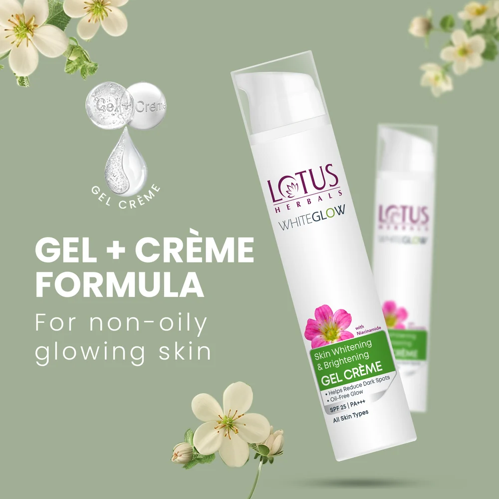 Lotus Herbals Whiteglow Skin Brightening Gel Creme SPF 25 PA+++ | Daily Face Moisturizer | Sun Protection and Radiant Glow-7