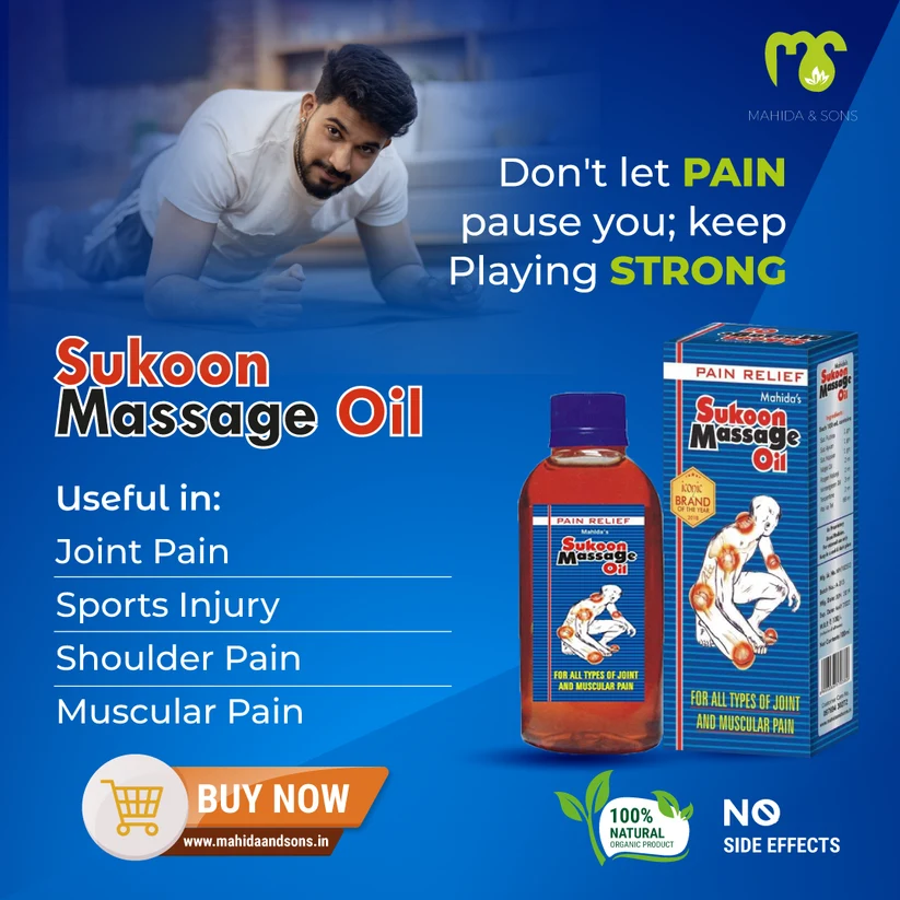 Mahida's Sukoon Massage Oil (Blue) | Ayurvedic Joint and Muscle Relief Oil | Herbal Body Massage Formula-2