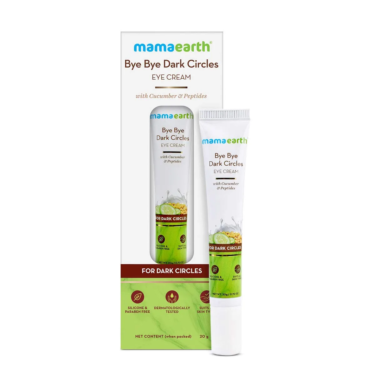 Mamaearth Bye Bye Dark Circles Eye Cream | Under Eye Care Cream | Soothing Cucumber and Peptides Formula-1