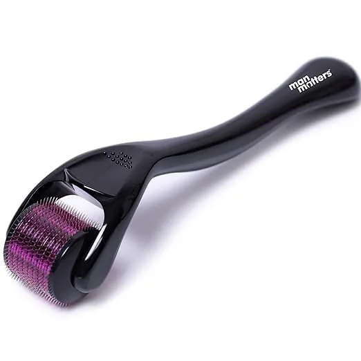 Man Matters Derma Roller 1.00 mm With 540 Titanium Alloy Needles | Micro-Needling Grooming Tool | For Beard Growth & Acne Scars-1