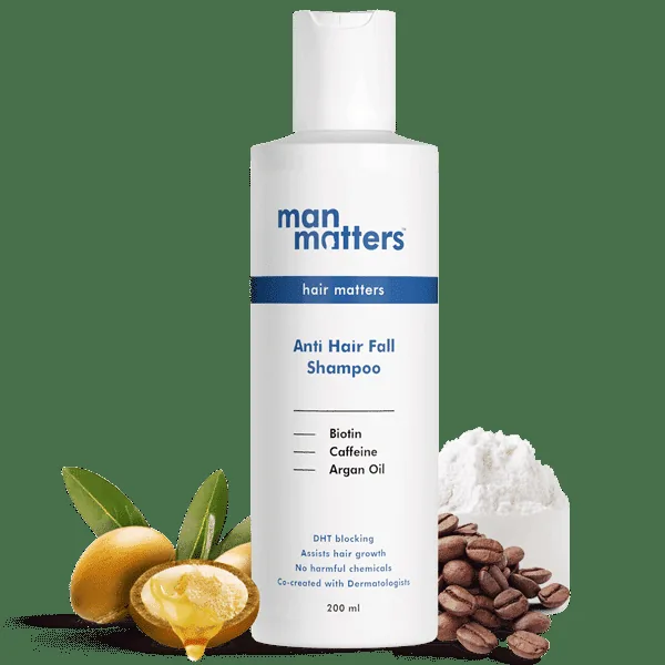 Man Matters Anti Hair Fall DHT Blocking Shampoo | Scalp Cleansing and Hair Strengthening Formula with Biotin & Argan Oil-2