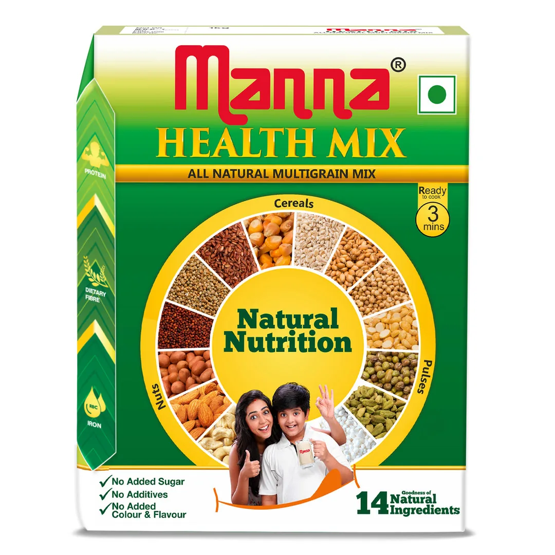 Manna Health Mix All Natural Multigrain Mix | Traditional Porridge | 14 Natural Grains & Nuts-1