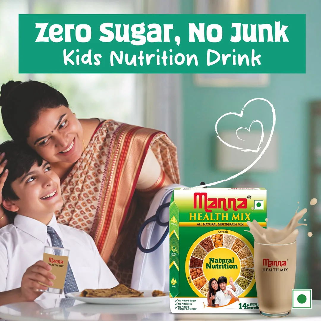 Manna Health Mix All Natural Multigrain Mix | Traditional Porridge | 14 Natural Grains & Nuts-2