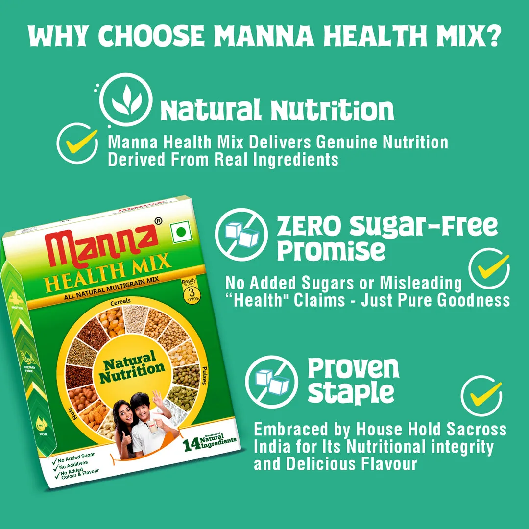 Manna Health Mix All Natural Multigrain Mix | Traditional Porridge | 14 Natural Grains & Nuts-4