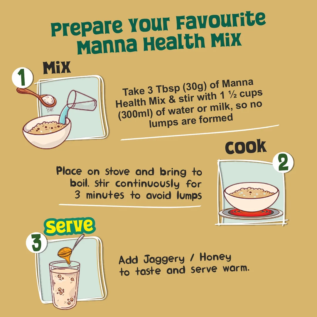 Manna Health Mix All Natural Multigrain Mix | Traditional Porridge | 14 Natural Grains & Nuts-6