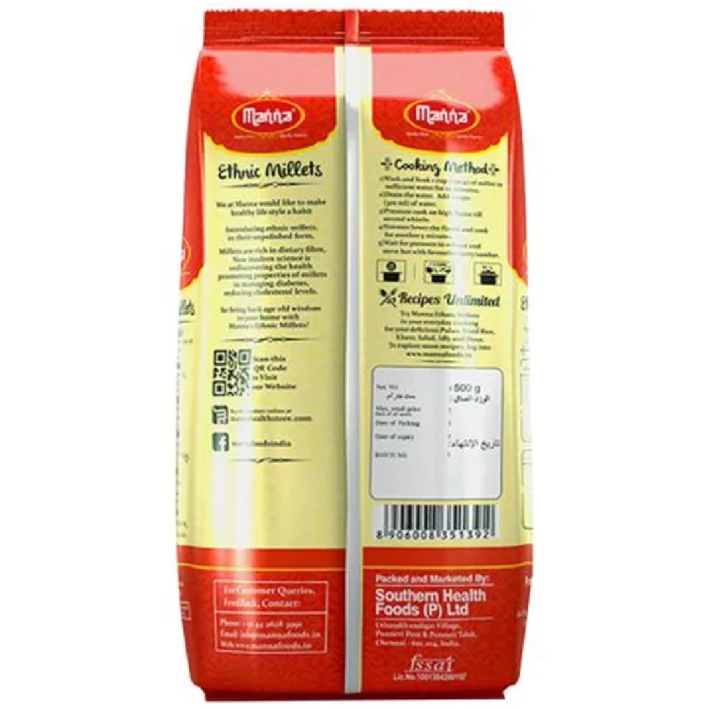 Manna Kodo Millet Back Side Package - 500 gm