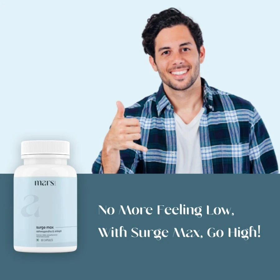 Mars By GHC Surge Max with Sj & Ashwagandha Capsules | Ayurvedic Men's Vitality Supplement | Energy & Stamina Support-5