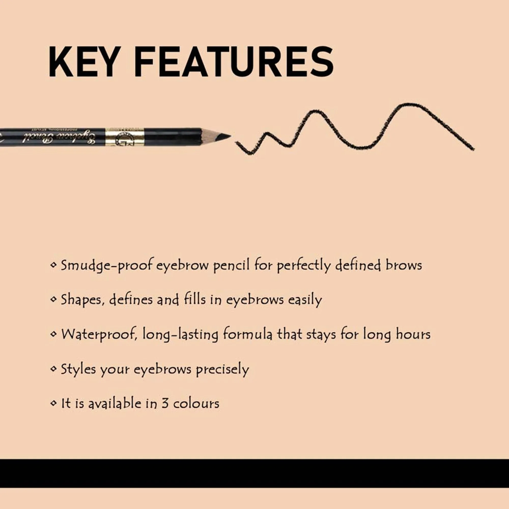 Matt Look Long Lasting Formula Professional Stylist Eyebrow Pencil | Smudge-Proof Brow Definer | Triangular Tip for Precise Strokes-1