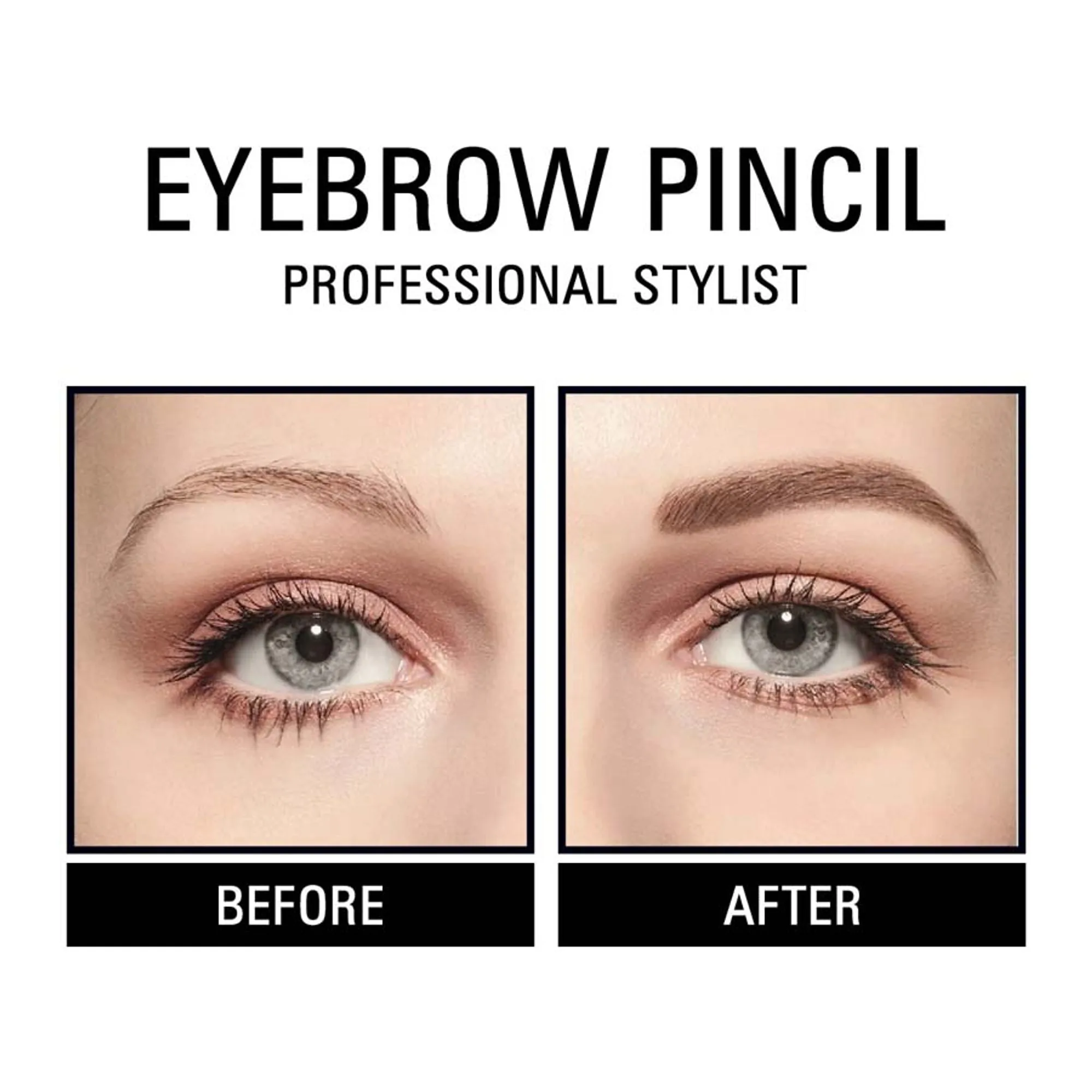 Matt Look Long Lasting Formula Professional Stylist Eyebrow Pencil | Smudge-Proof Brow Definer | Triangular Tip for Precise Strokes-2