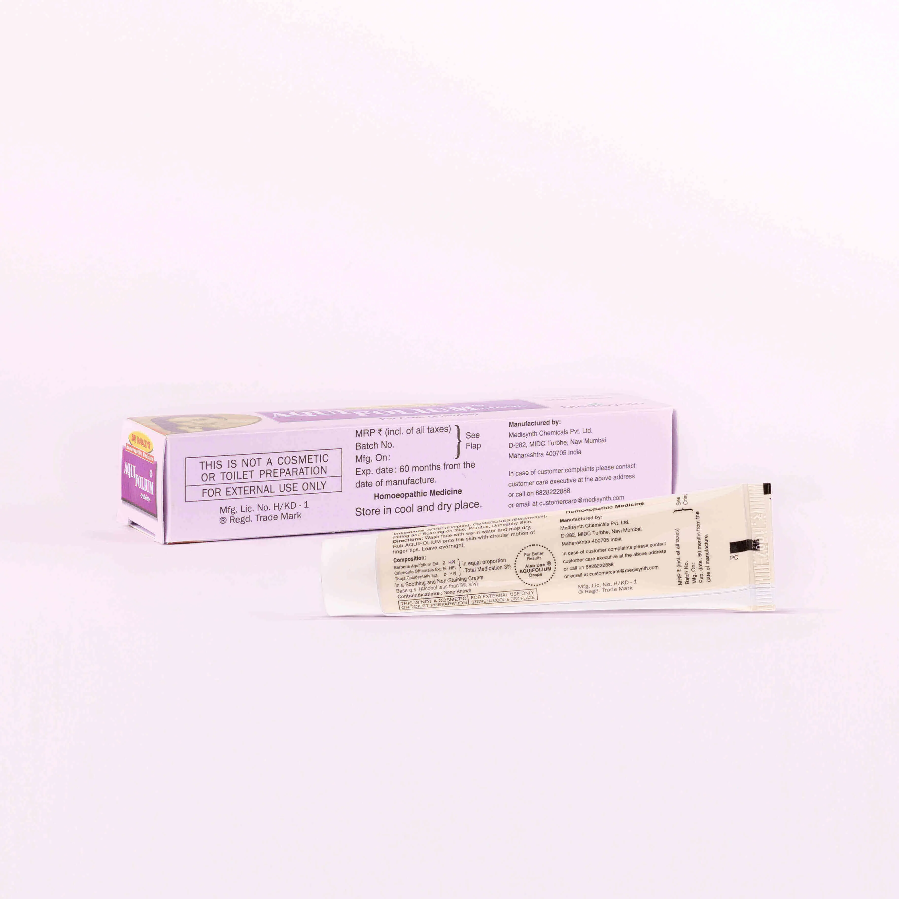 Medisynth Aqui Folium Cream | Homeopathic Acne Care | Clear Skin Formula-2