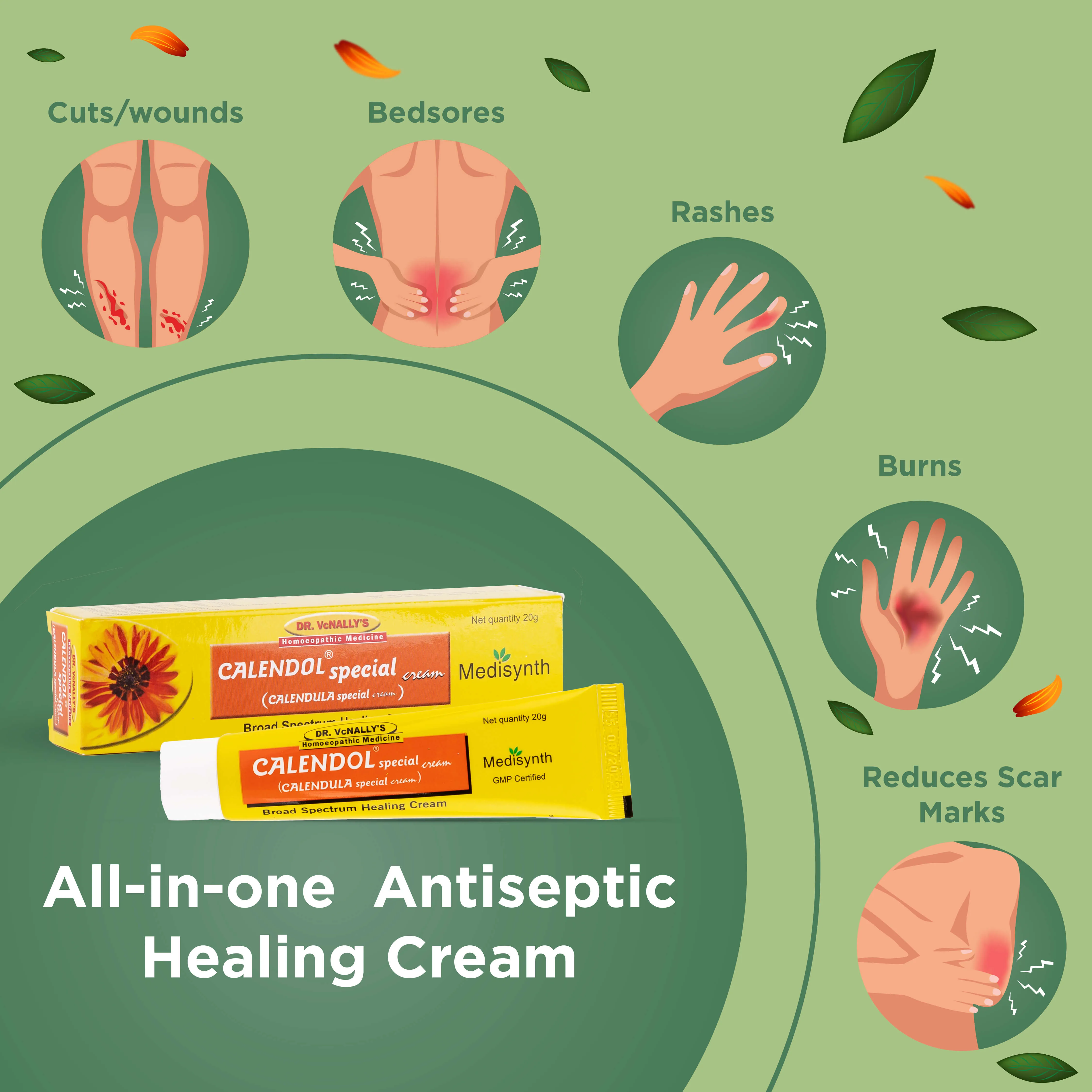 Medisynth Homeopathy Calendol Special Cream | Antiseptic Healing Formula | Soothes Minor Cuts and Burns-3