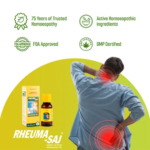 Medisynth Rheuma-Saj Massage Oil | Homeopathic Pain Relief | Deep Penetrating Formula-4