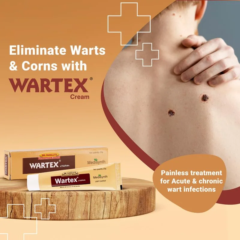 Medisynth Wartex Cream | Homeopathic Topical Formula | Painless Skin Care-6