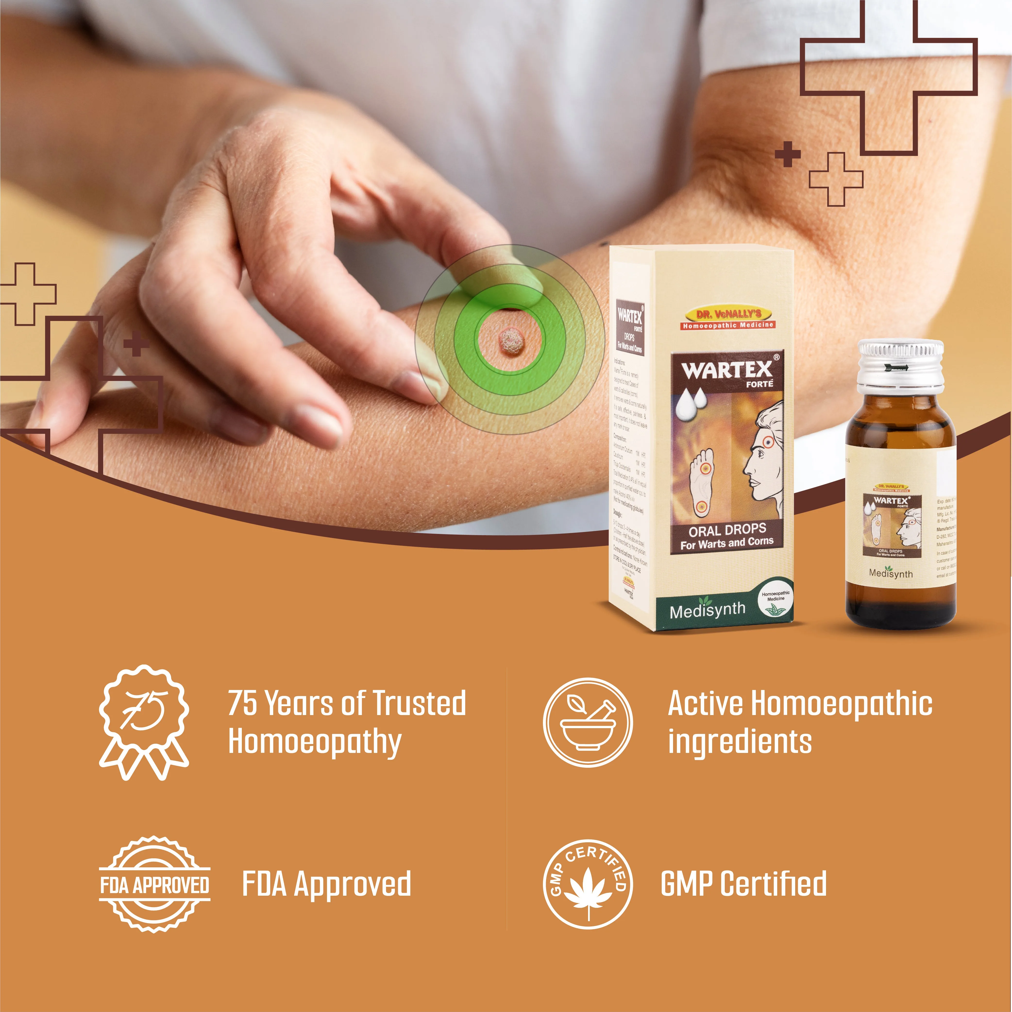 Medisynth Wartex Forte Drops | Homeopathic Remedy | Painless Care for Warts and Corns-5