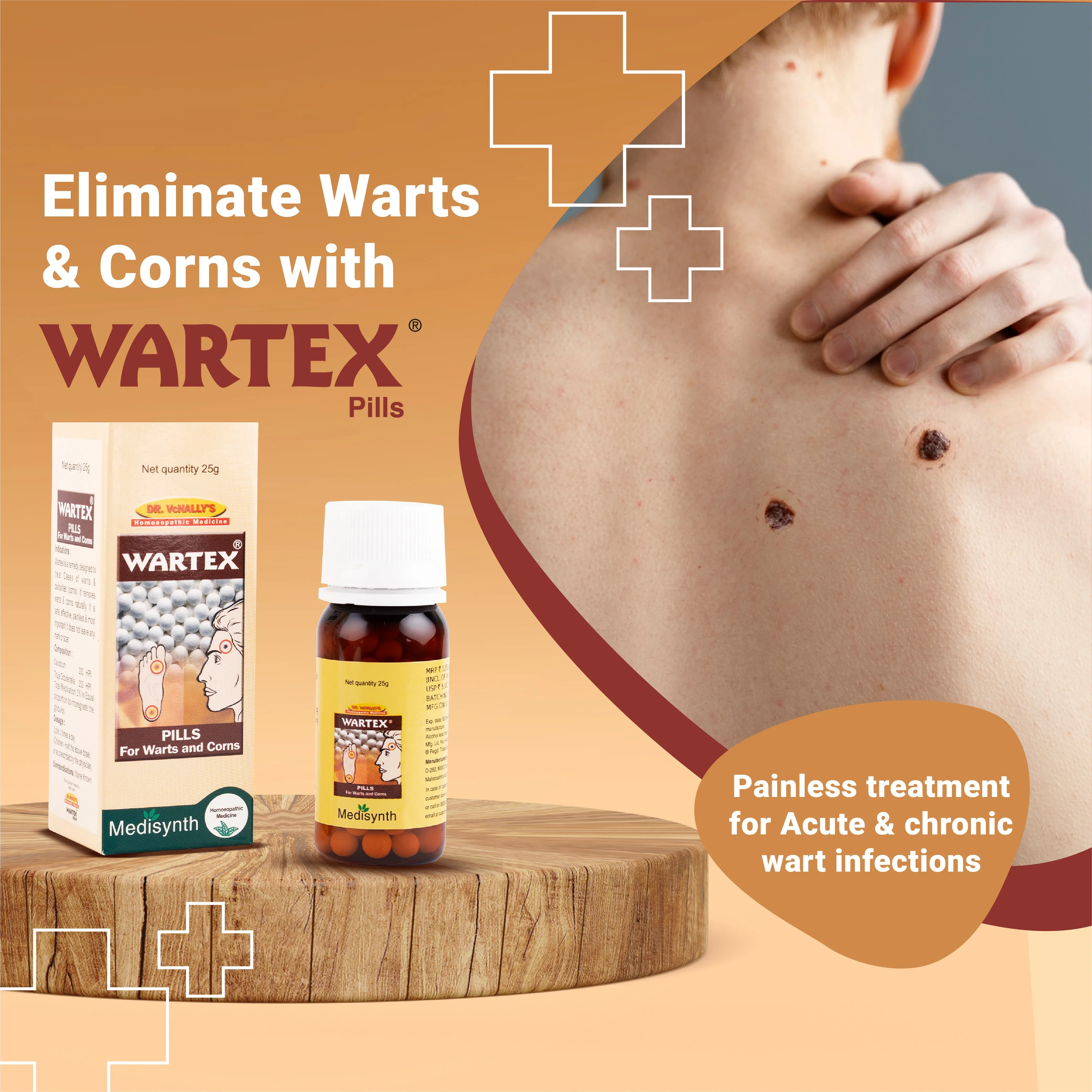 Medisynth Wartex Pills | Homeopathic Remedy | Painless Wart and Corn Care-3
