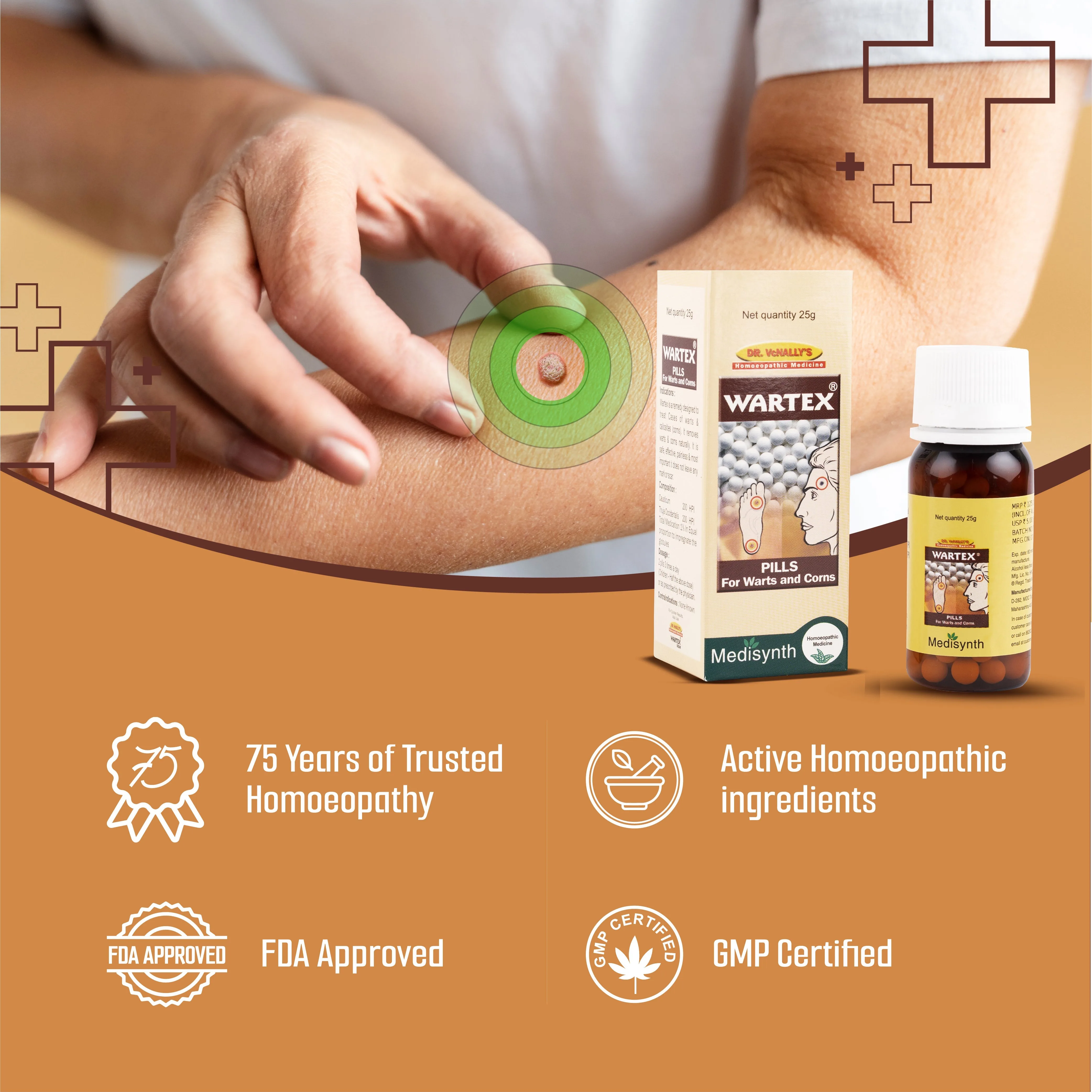 Medisynth Wartex Pills | Homeopathic Remedy | Painless Wart and Corn Care-4
