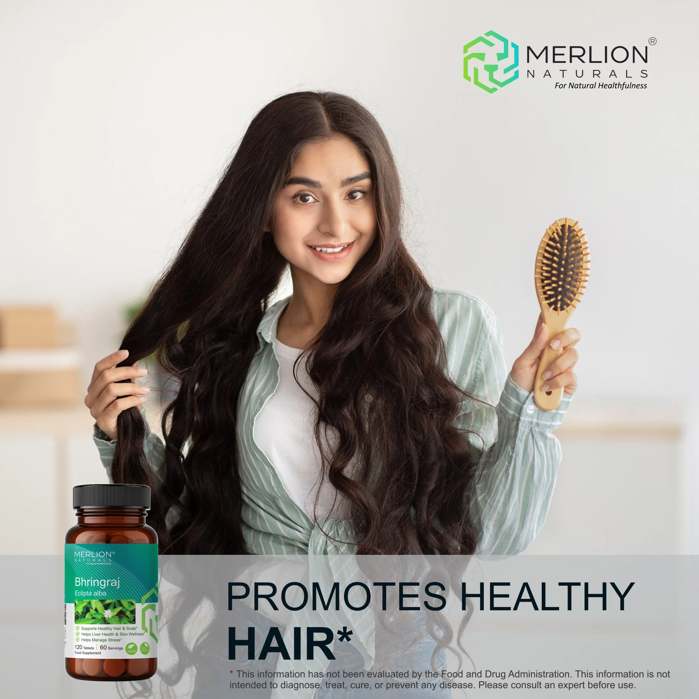 Merlion Naturals Bhringraj Tablets | Ayurvedic Hair & Scalp Supplement | Pure Eclipta Alba for Holistic Wellness-5