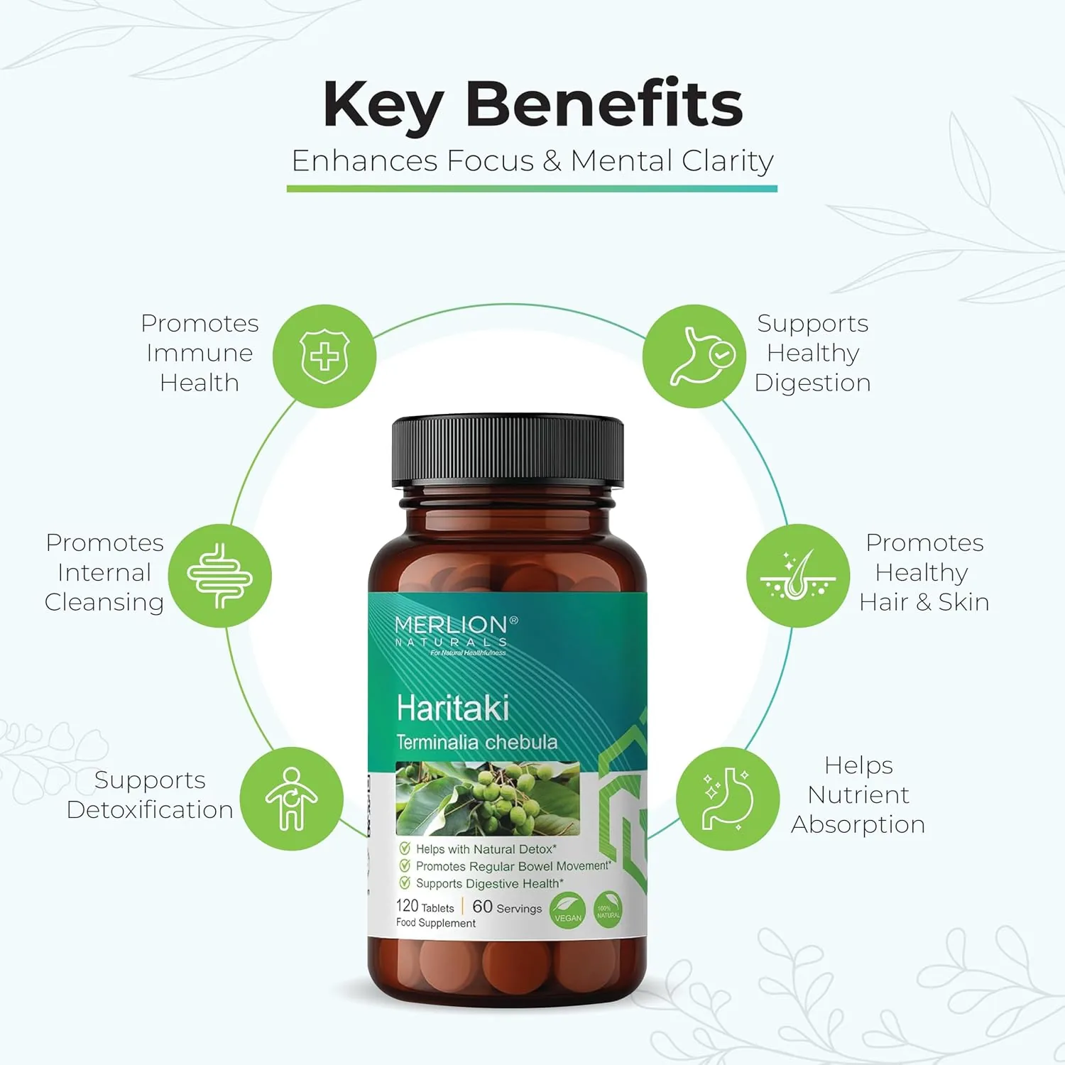 Merlion Naturals Haritaki 500mg Tablets | Ayurvedic Terminalia Chebula Supplement | Natural Digestive Support-4