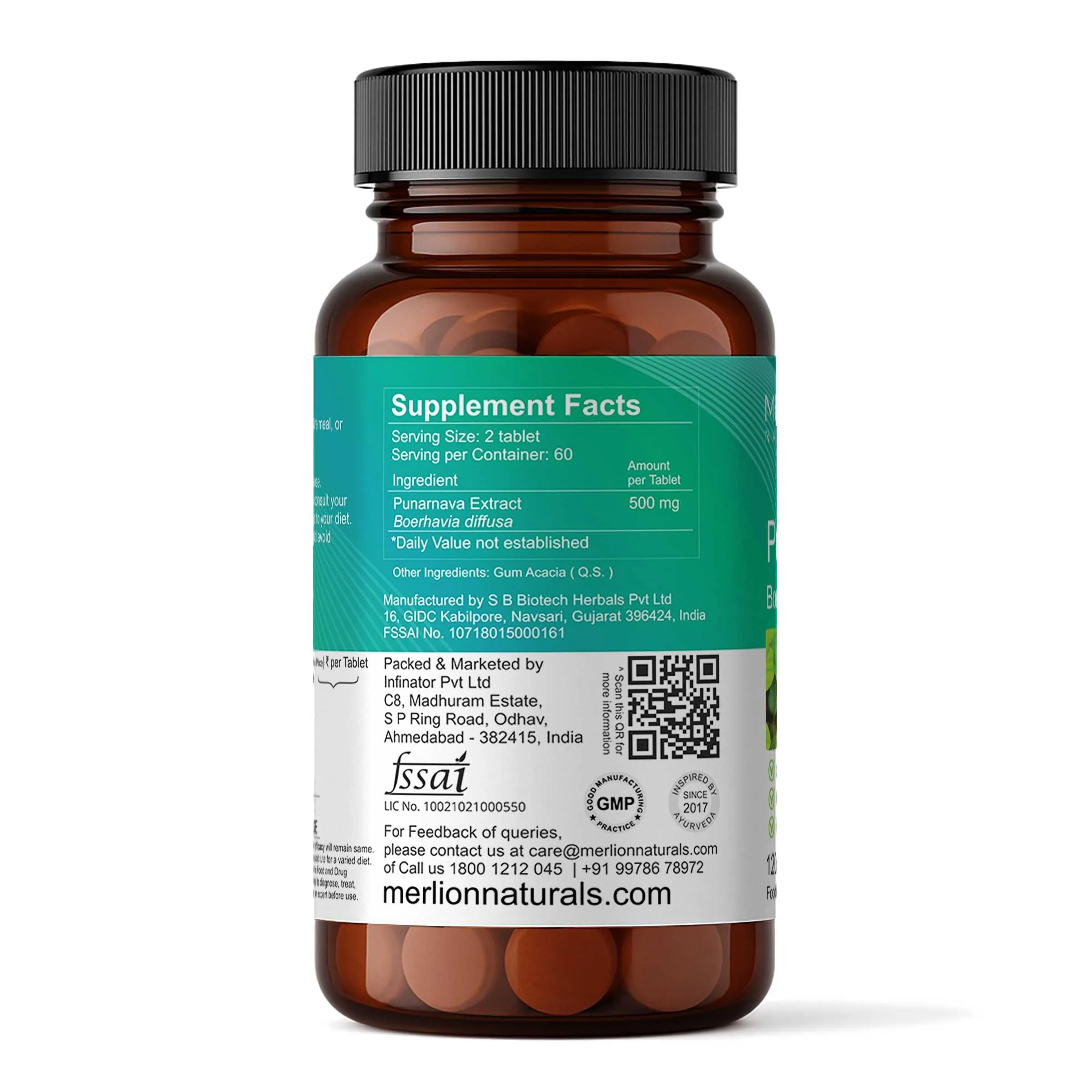 Merlion Naturals Punarnava Tablets | Ayurvedic Boerhavia Diffusa Supplement | Natural Kidney and Digestion Support-3