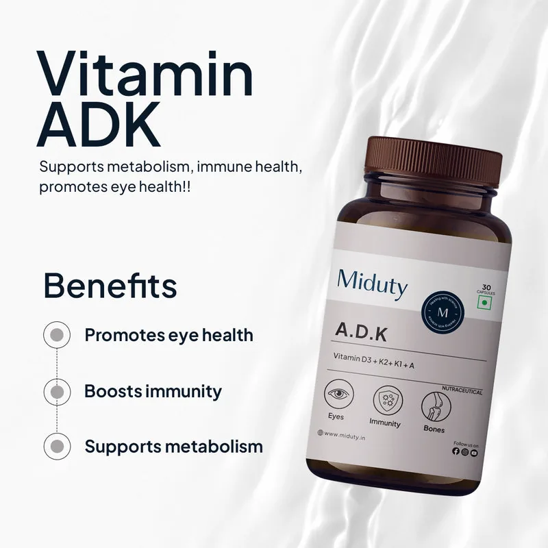 Miduty by Palak Notes A.D.K Capsules | Advanced Vitamin D3, K2 & A Supplement | Bone & Immune Support-2