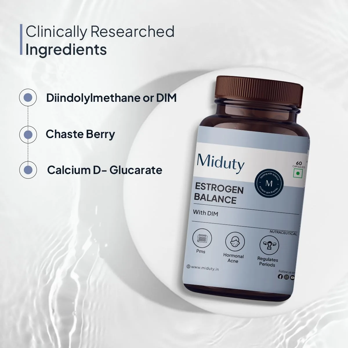 Miduty by Palak Notes Estrogen Balance With Dim Capsules | Hormonal Support Supplement | Estrogen Metabolism Formula-4