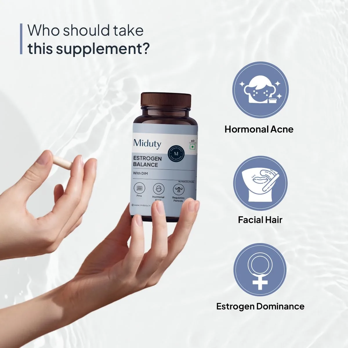 Miduty by Palak Notes Estrogen Balance With Dim Capsules | Hormonal Support Supplement | Estrogen Metabolism Formula-5