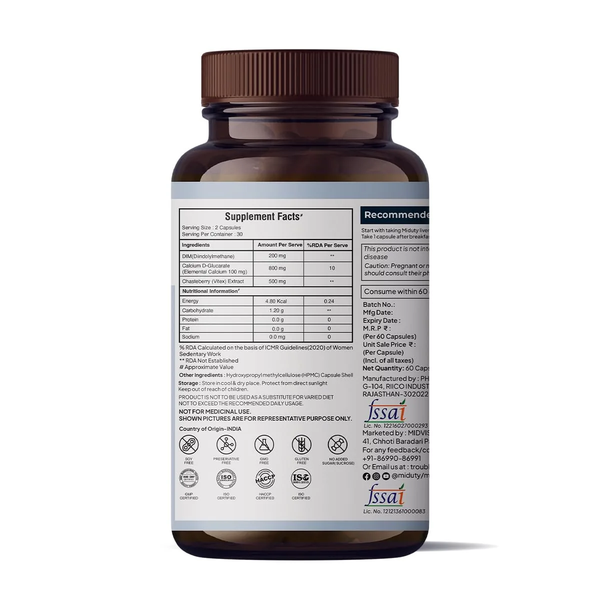 Miduty by Palak Notes Estrogen Balance With Dim Capsules | Hormonal Support Supplement | Estrogen Metabolism Formula-6