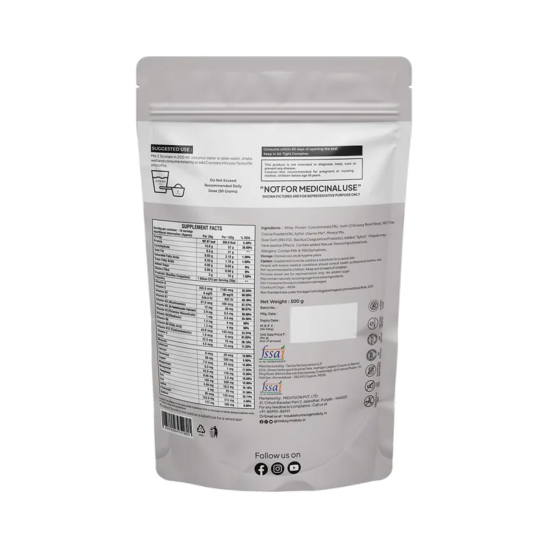 Miduty by Palak Notes Fit & Lean Protein Shake | Whey Isolate Powder | Weight Management & Muscle Recovery-4
