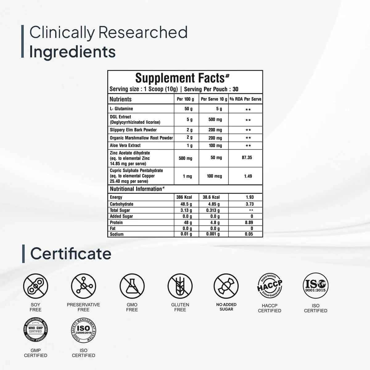 Miduty by Palak Notes Leaky Gut Powder | L-Glutamine & Probiotic Supplement | Gastrointestinal Lining & Digestive Support-5