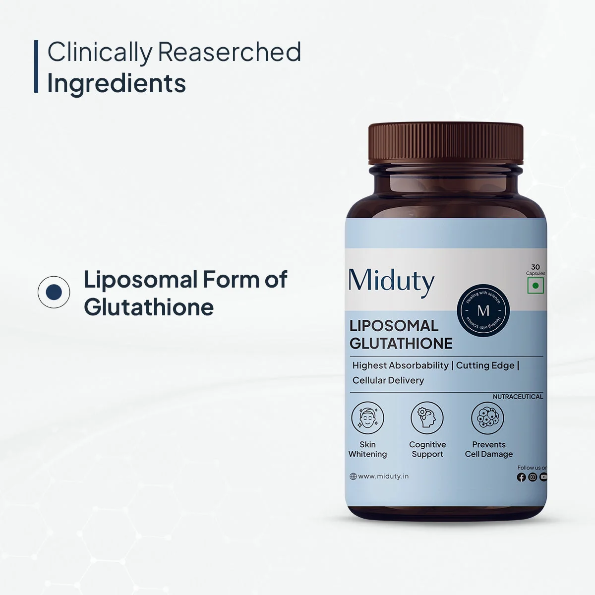 Miduty by Palak Notes Liposomal Glutathione Capsules | Advanced Lipoglo Technology | Master Antioxidant for Skin & Detox-3