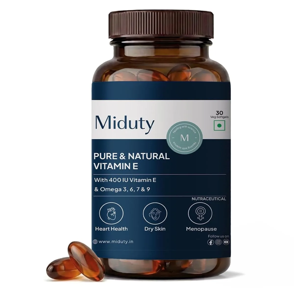 Miduty By Palak Notes Pure Natural And Vitamin E Sea Buckthorn Berry Softgels