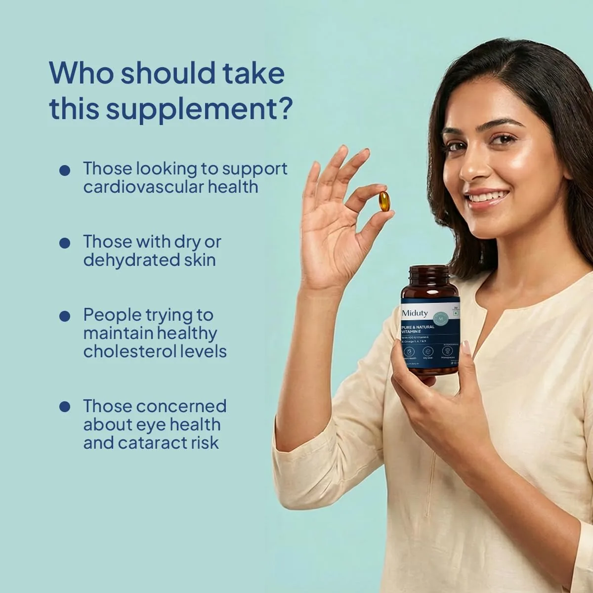 Miduty by Palak Notes Pure & Natural Vitamin E Sea Buckthorn Berry Softgels | Bioavailable D-Alpha Tocopherol | Omega Rich Antioxidant Support-5