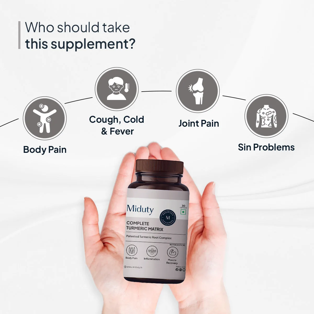 Miduty Complete Turmeric Matrix | Bioavailable Curcumin Capsules | Joint & Inflammation Support-2