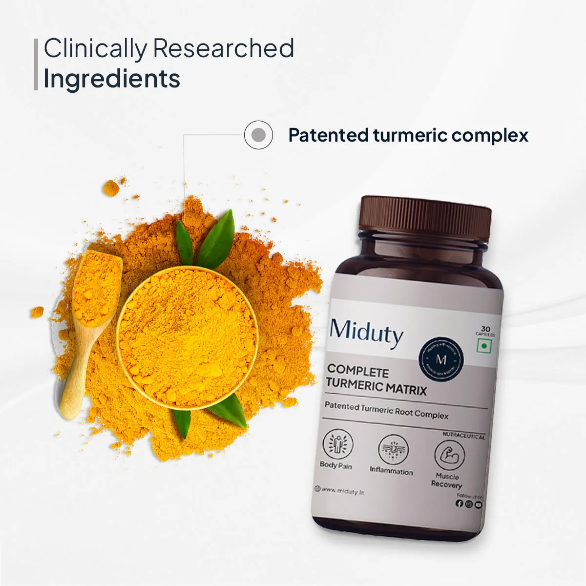 Miduty Complete Turmeric Matrix | Bioavailable Curcumin Capsules | Joint & Inflammation Support-4