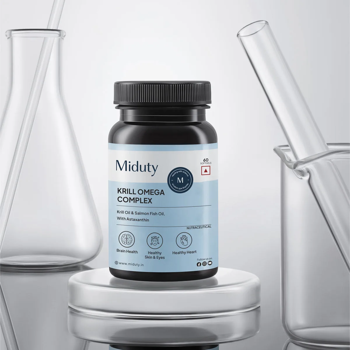 Miduty by Palak Notes Krill Omega Complex | Phospholipid Omega-3 Softgels with Astaxanthin-2
