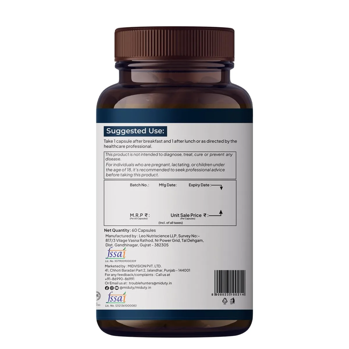 Miduty by Palak Notes Memory & Focus Capsules | Caffeine-Free Brain Booster | Cognitive Support Supplement-2