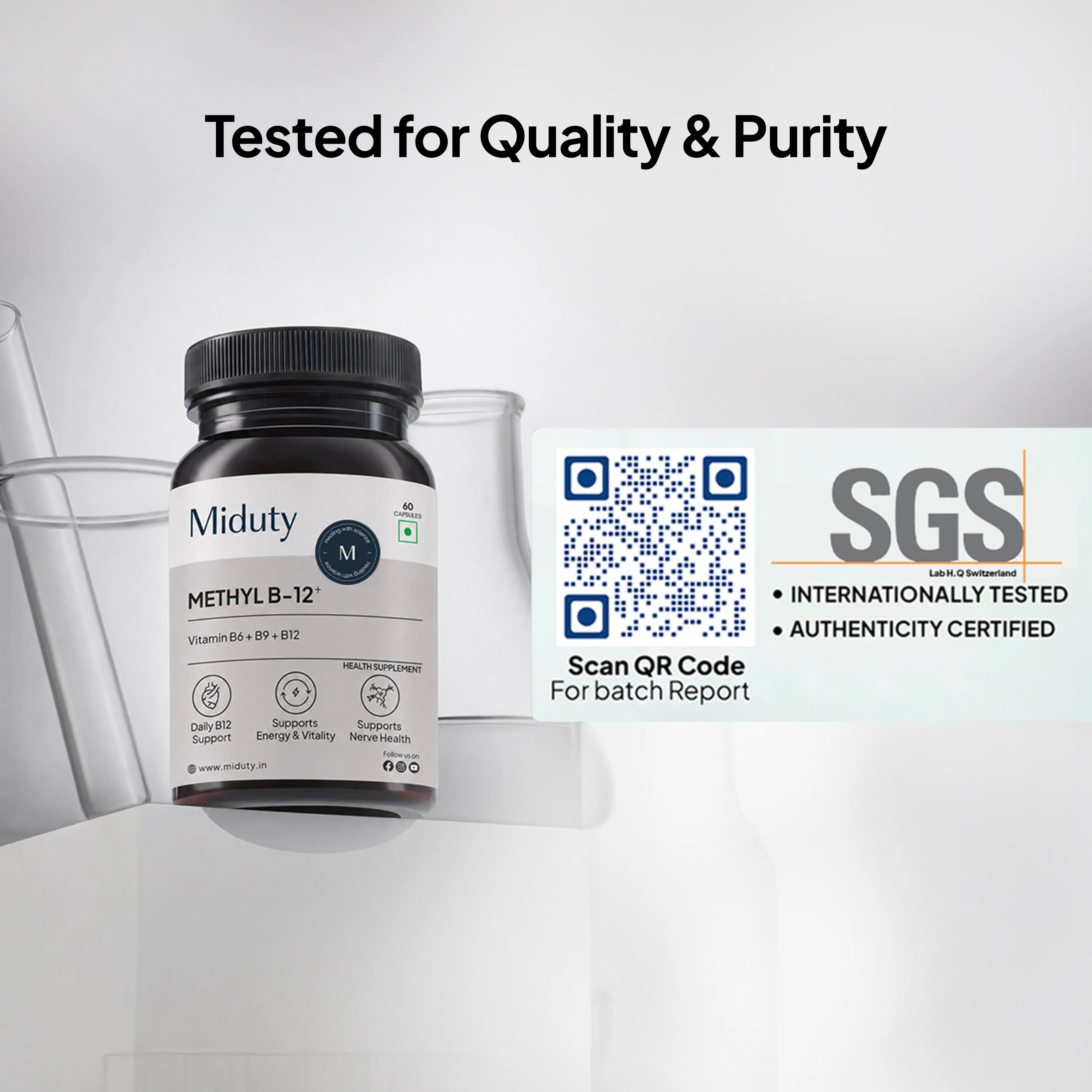 Miduty by Palak Notes Methyl B-12 & Folate Chewable Tablets | Bioactive B-Complex | Energy & Nerve Support-2