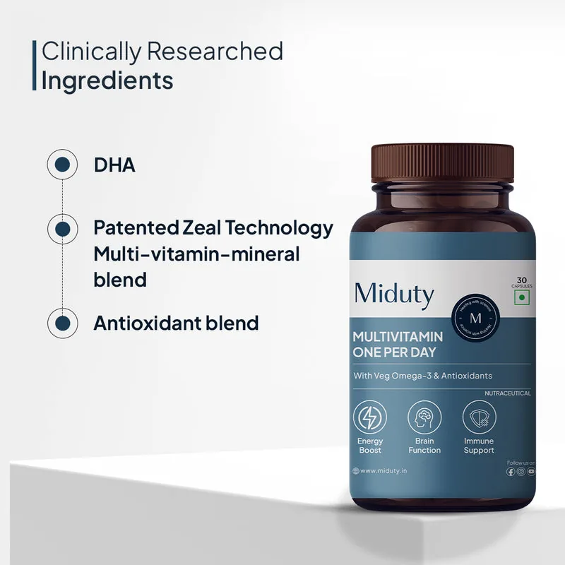 Miduty Multivitamin One Per Day Capsules | Daily Multimineral Supplement | With Vegan Omega-3 & Antioxidants-4