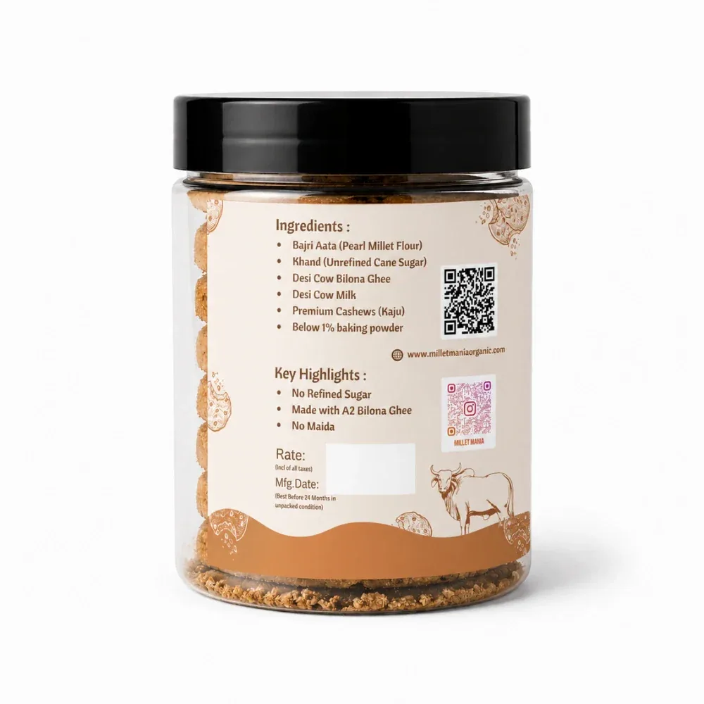 Millet Mania Millet Cookies of Bilona Ghee - Cashew-2