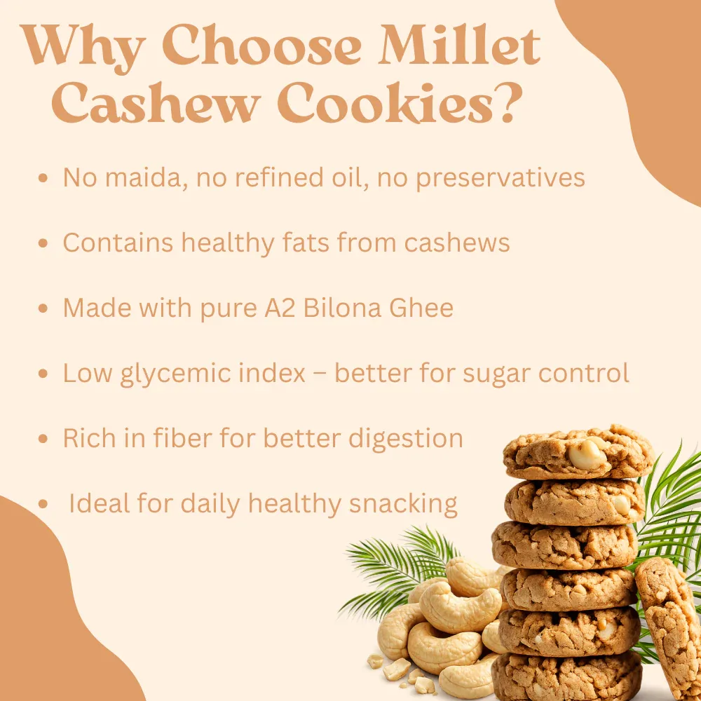 Millet Mania Millet Cookies of Bilona Ghee - Cashew-4