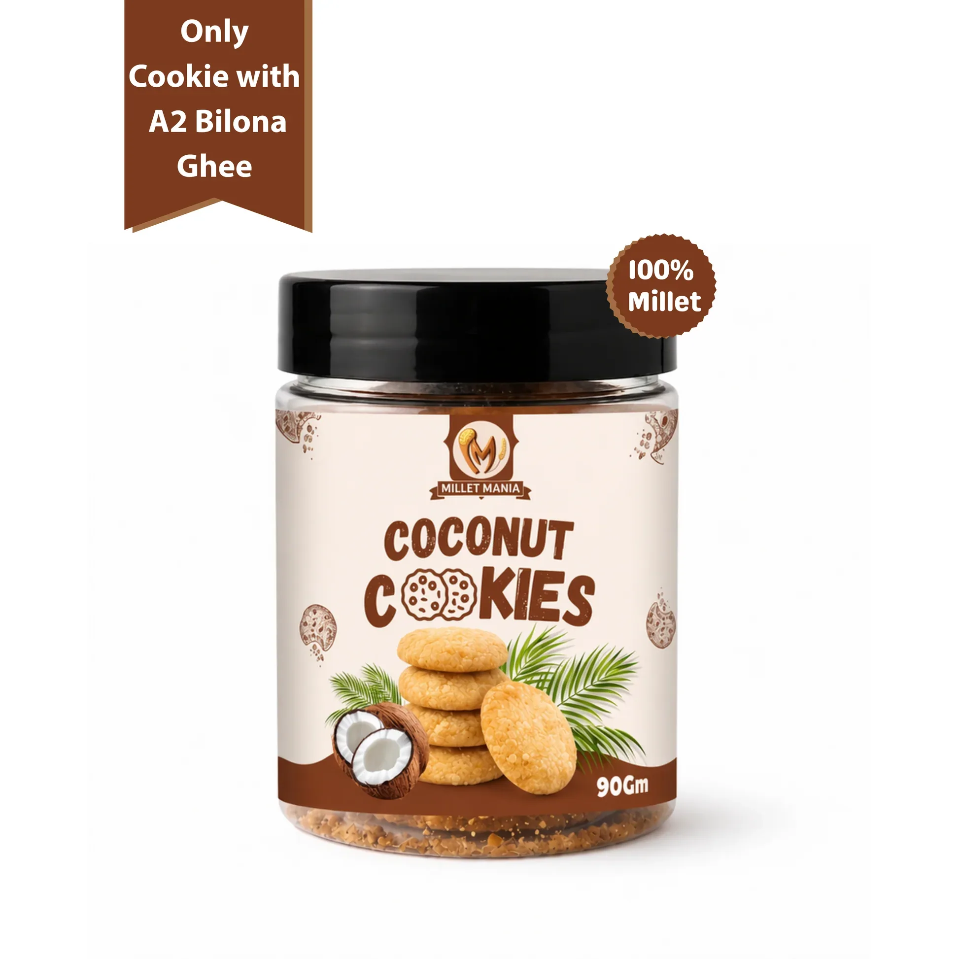 Millet Mania Millet Cookies of Bilona Ghee - Coconut-1