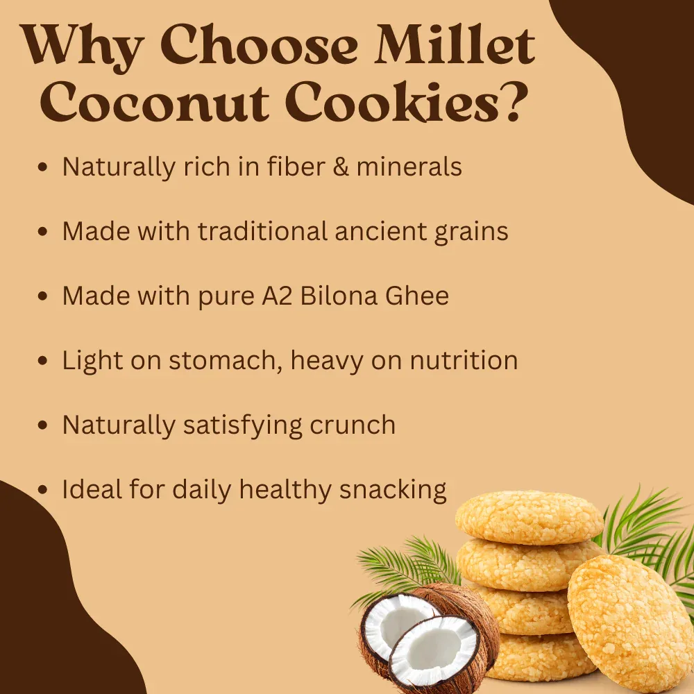 Millet Mania Millet Cookies of Bilona Ghee - Coconut-4