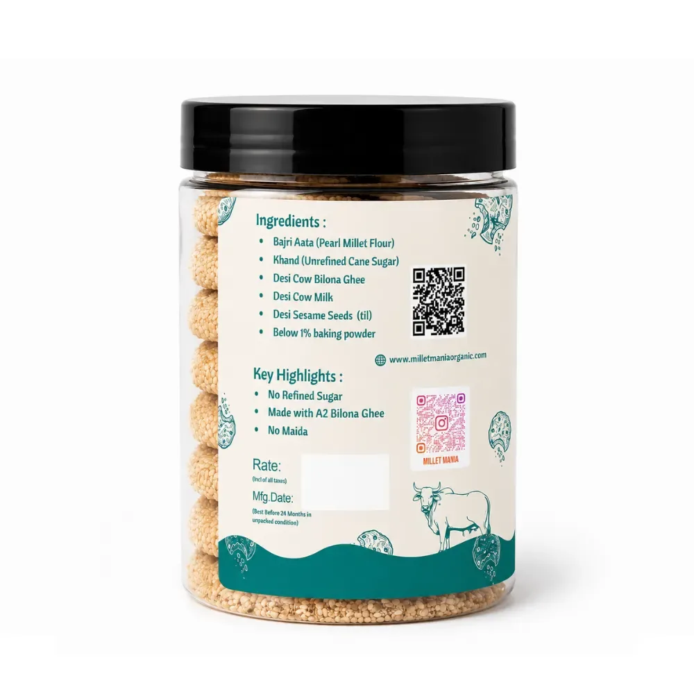 Millet Mania Millet Cookies of Bilona Ghee - Sesame (Til)-2