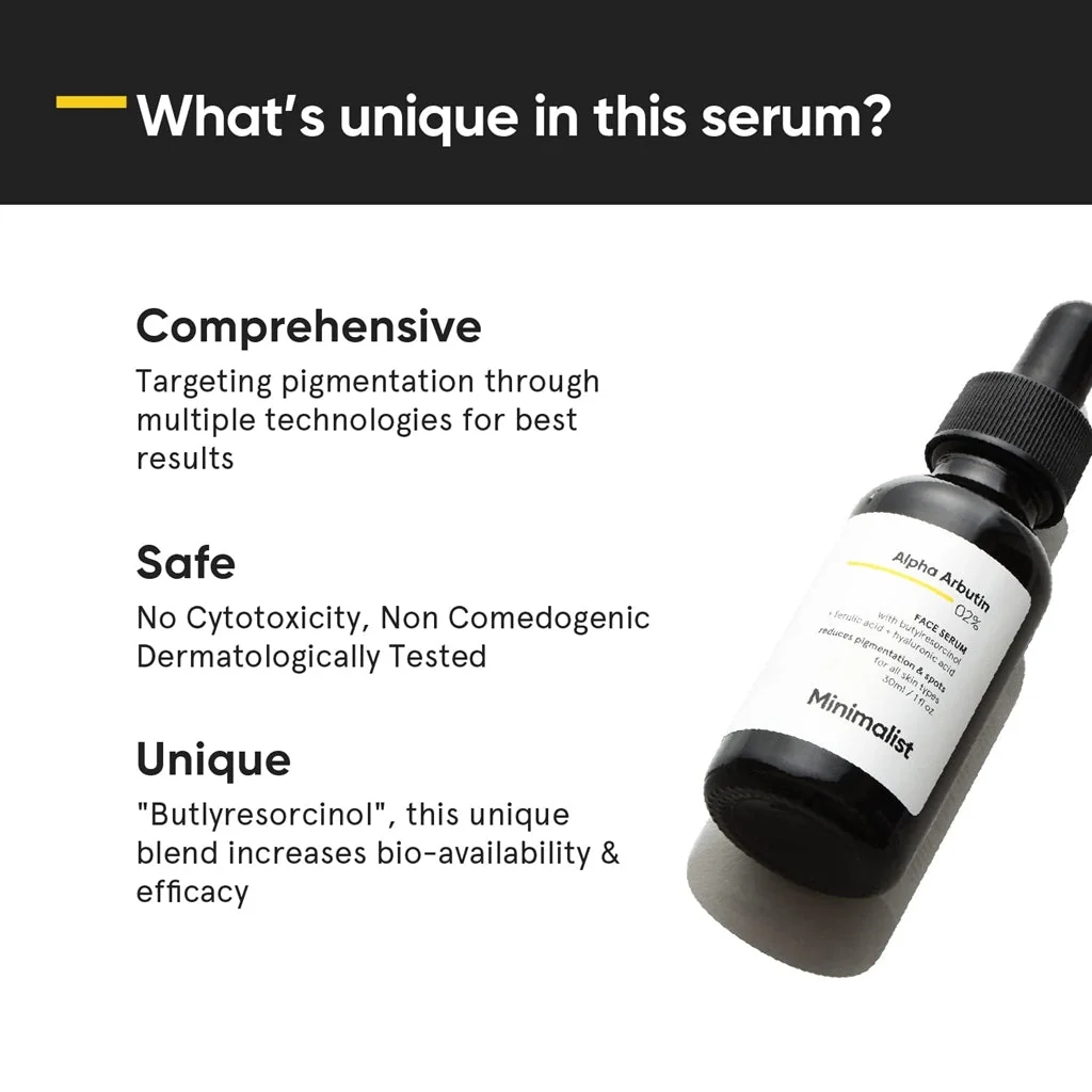 Minimalist Alpha Arbutin 02% Face Serum | Anti-Pigmentation & Dark Spot Corrector | Hyaluronic Acid Infused Daily Skin Serum-5