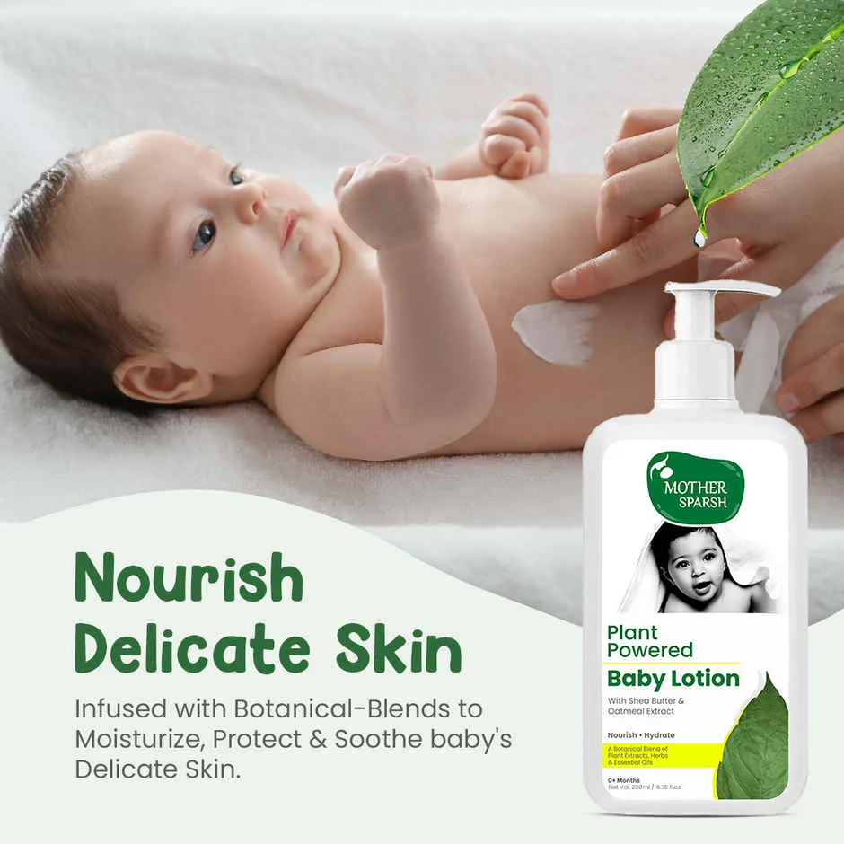Mother Sparsh Plant Powered Natural Baby Lotion With Organic Shea Butter & Oatmeal Extract For All Day Deep Hydration-3