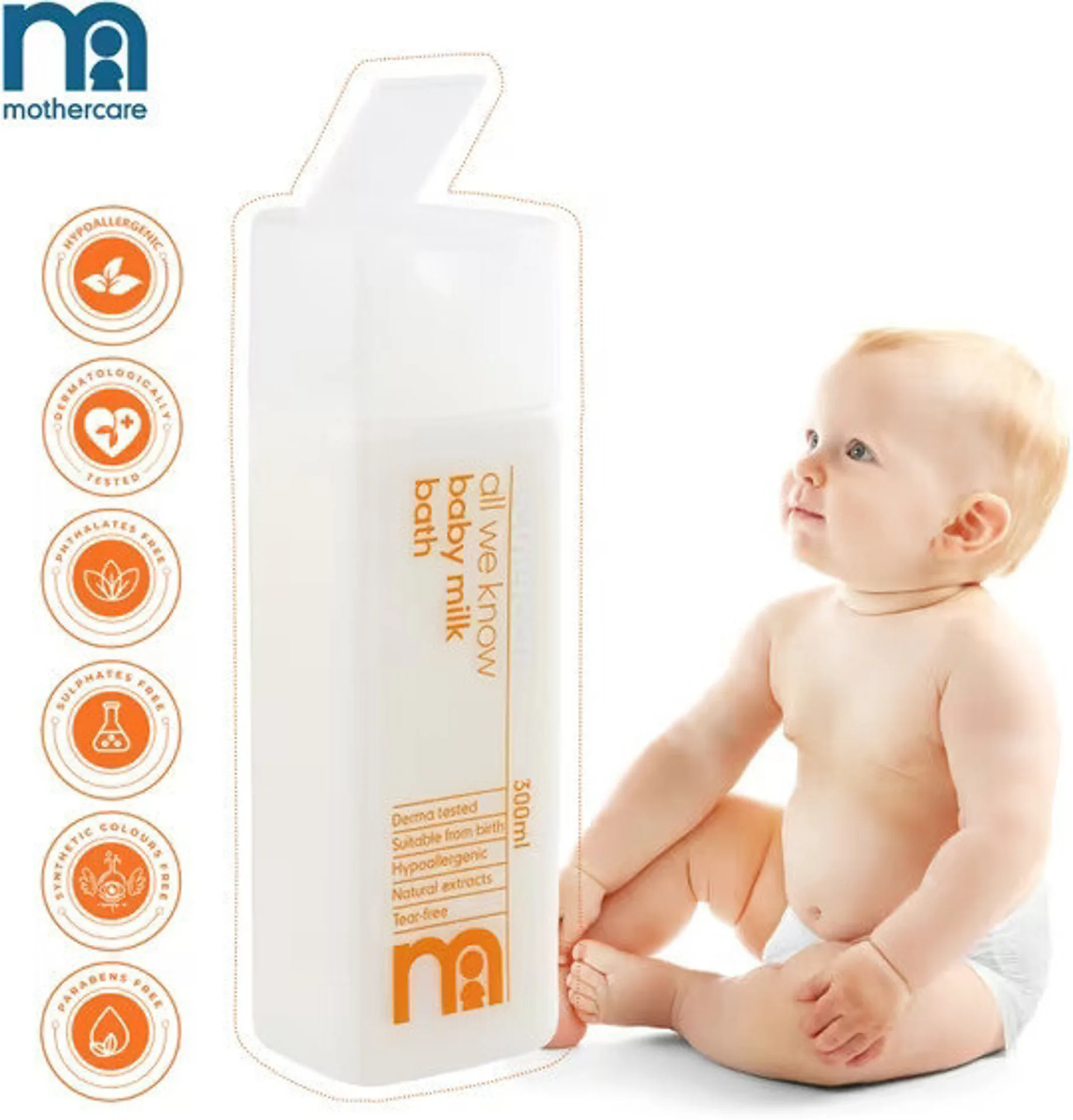 Mothercare All We Know Baby Milky Bath Cream (pack of 2)-2