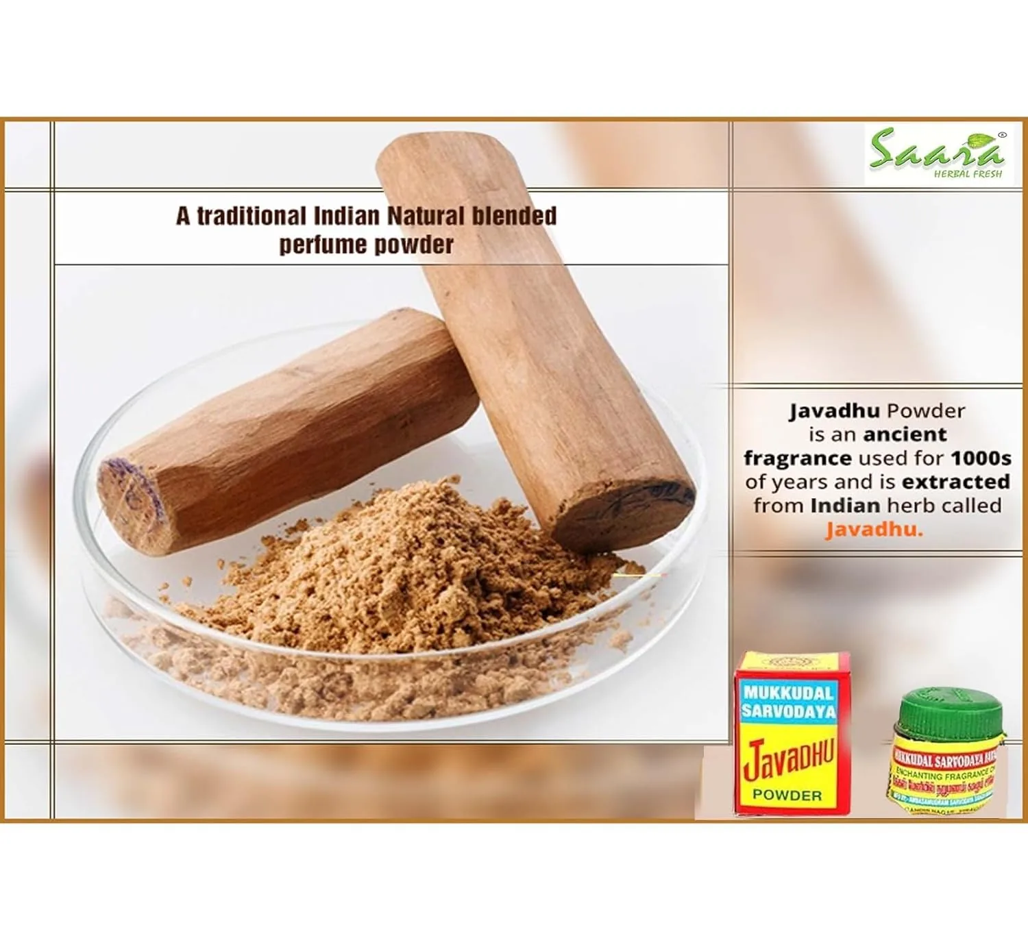 Mukkudal Sarvodaya Javadhu Powder | Traditional Herbal Fragrance | Natural Body Coolant & Pooja Powder-3