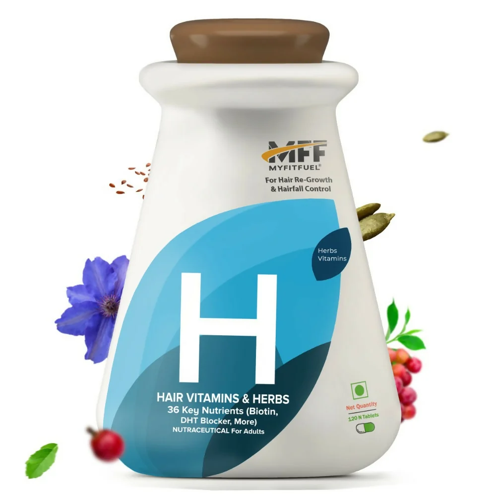 MyFitFuel Hair Vitamins with DHT Blocker Tablets | Multivitamin Hair Supplement | 36 Vitamins, Minerals & Herbs for Hair Growth