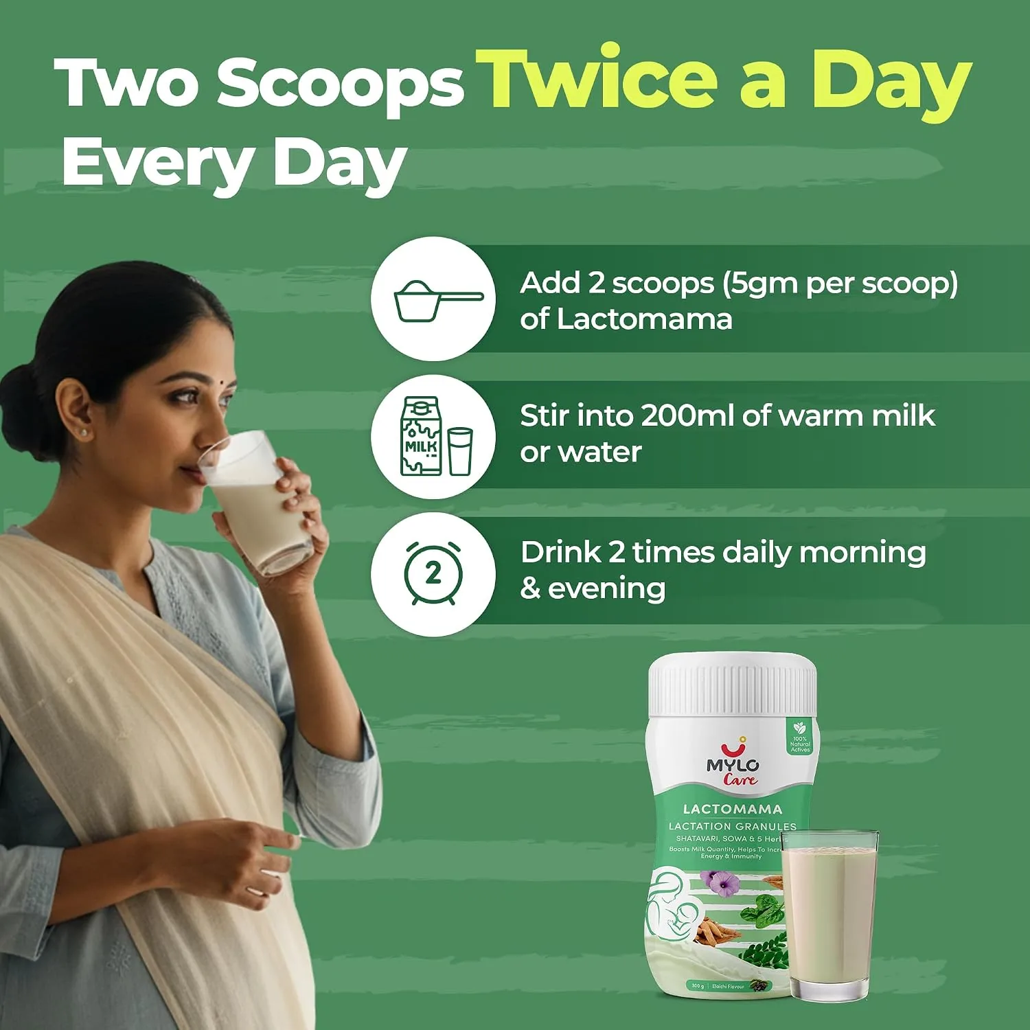 Mylo Care Lactomama Lactation Granules | Natural Breastfeeding Supplement | Elaichi Flavour-2